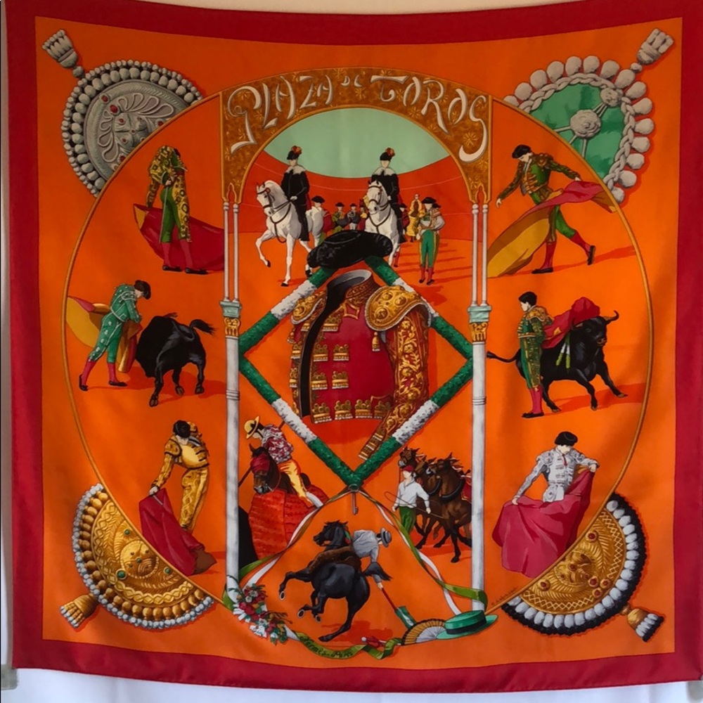 Hermès “Plaza de Tores” Silk Scarf